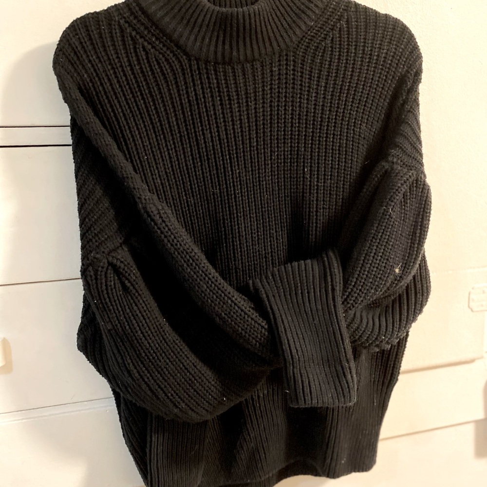 Black mock neck sweater